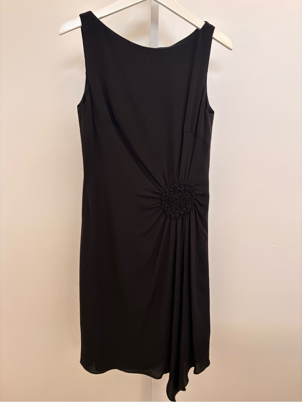 Escada Black Midi Dress with Side Rosette Detail